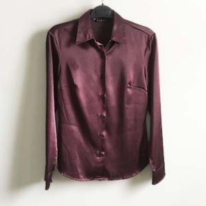 SISLEY Burgundy Satin Shirt